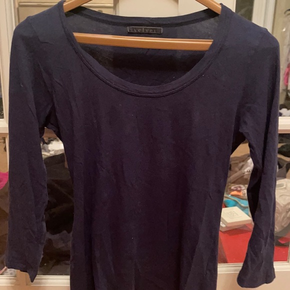 Velvet navy cotton long sleeve - Picture 1 of 6